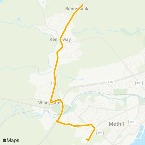 Stagecoach East Scotland Levenmouth Academy - Bus Turning Circle map