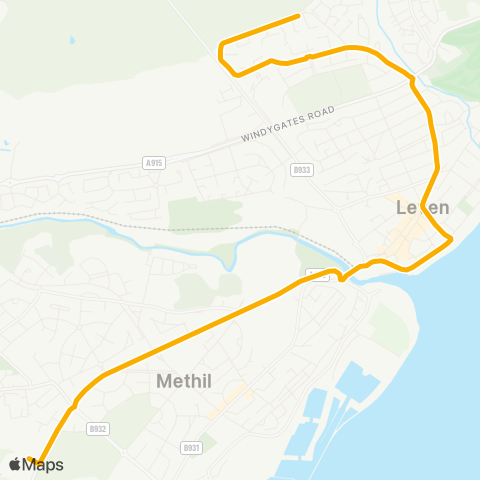 Stagecoach East Scotland Levenmouth Academy - Casan Turning Circle map