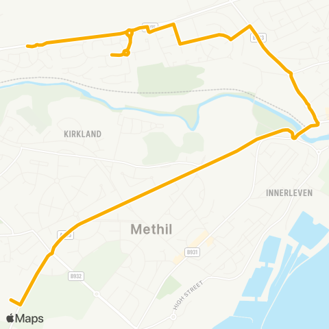 Stagecoach East Scotland Levenmouth Academy - Levenbank Drive map