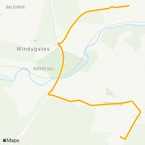 Stagecoach East Scotland Levenmouth Academy - Levenbank Drive map