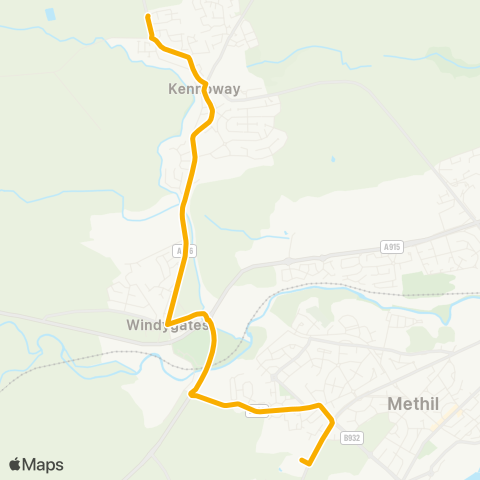 Stagecoach East Scotland Levenmouth Academy - Denhead Turning Circle map