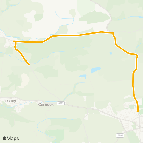 Stagecoach East Scotland Queen Anne HS - Cowstrandburn Earthworks map