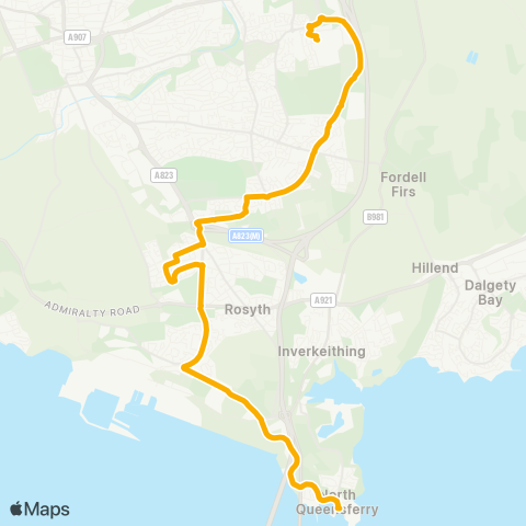 Stagecoach East Scotland Dunfermline Learning Campus - Battery Rd Turning Circle map