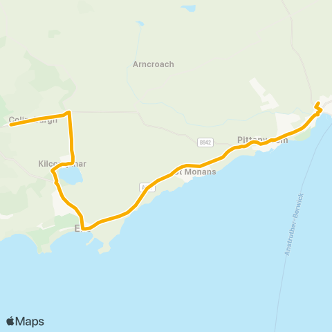 Stagecoach East Scotland Waid Community Campus (Stance 2) - Charleton Golf Course map