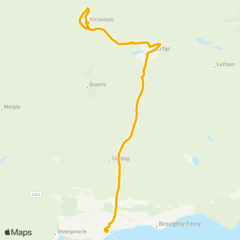 Stagecoach East Scotland Glamis Castle - Bus Station map