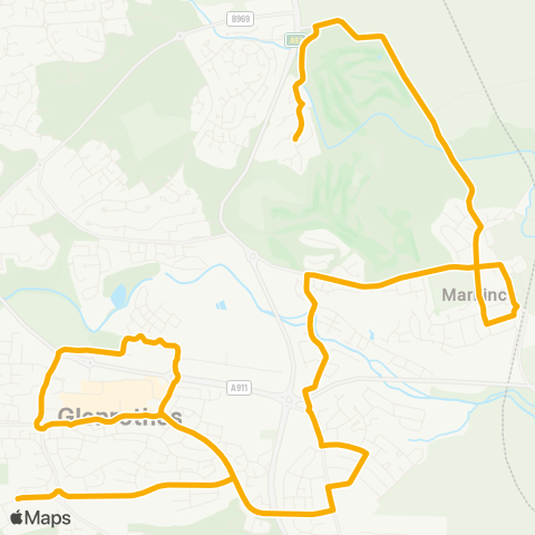 Stagecoach East Scotland Balbirnie Mains - St Pauls PS Bus Bay map