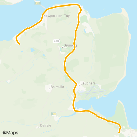 Stagecoach East Scotland New Madras Coll (Stance 17) - Kilmany Rd map