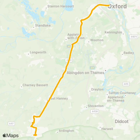 Stagecoach Oxfordshire  map