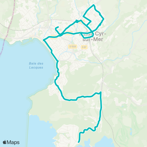 Navette de Saint-Cyr-sur-Mer Navette Interquartiers map