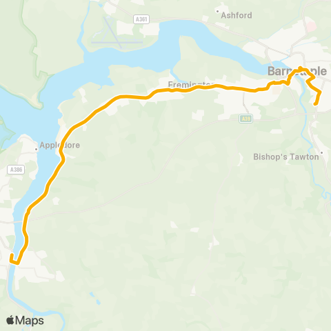 Stagecoach South West Park School - Bideford Quay (Stop C) map