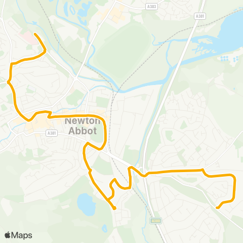 Stagecoach South West Twickenham Road - Newton Abbot Hospital map