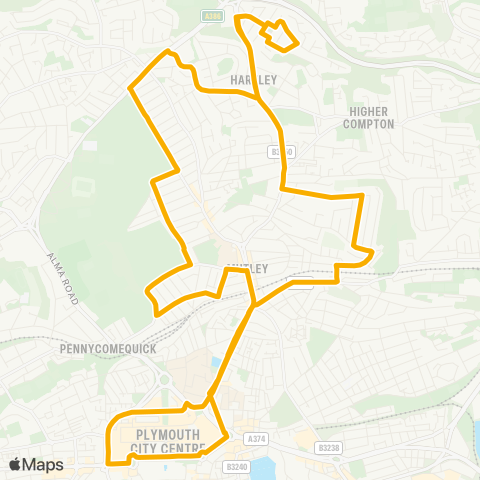 Stagecoach South West Royal Parade (Stop A17) - Royal Parade (Stop A17) map