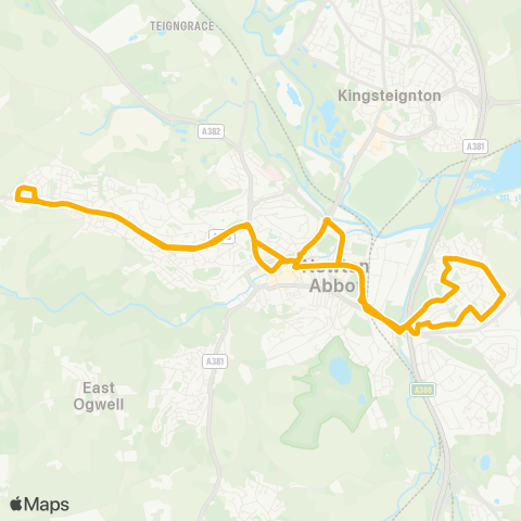 Stagecoach South West Buttercup Way - Buttercup Way map