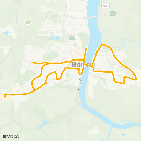 Stagecoach South West Biddiblack Way - Biddiblack Way map