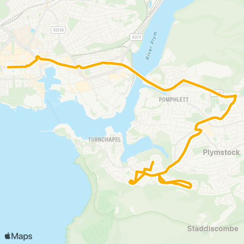 Stagecoach South West Royal Parade (Stop A11) - Ashery Drive map