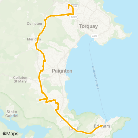 Stagecoach South West Torbay Hosp Main Entrance - Town Square (Stand A) map