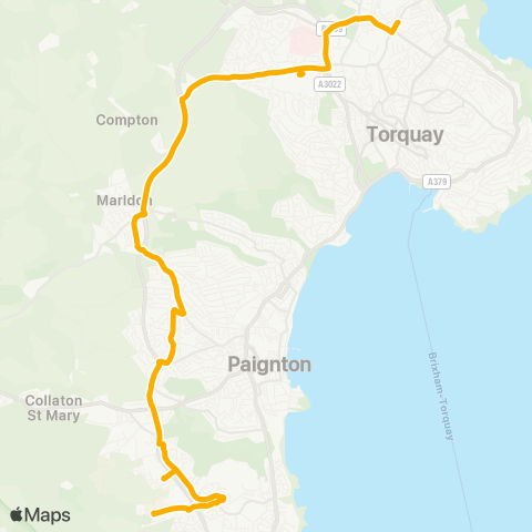 Stagecoach South West Goodrington Road - Cuthbert Mayne School map