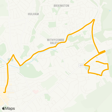 Stagecoach South West Roseway - Parade (Stop A) map