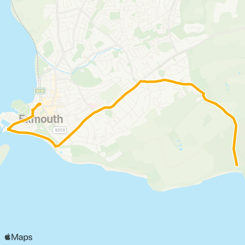 Stagecoach South West Leisure Centre (Stop F) - Sandy Bay Bch map