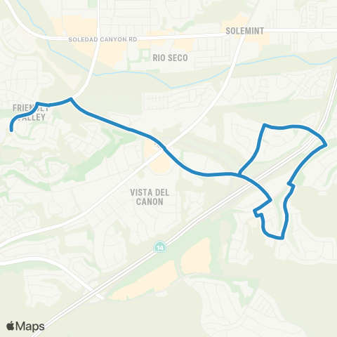 Santa Clarita Transit La Mesa Jr High map