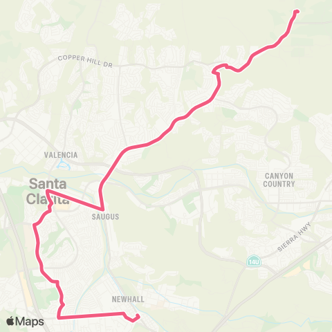 Santa Clarita Transit Bouquet Cyn / Newhall Metrolink map