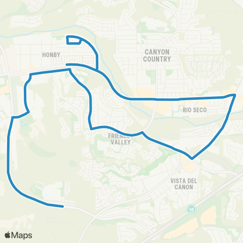 Santa Clarita Transit Golden Valley High map