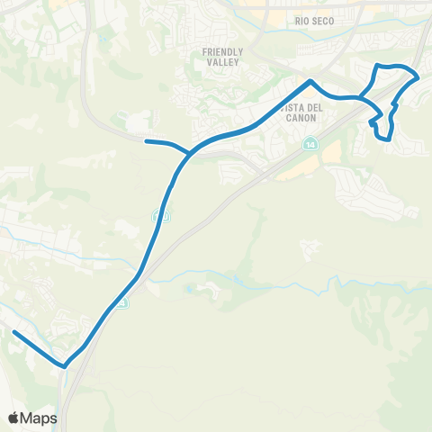 Santa Clarita Transit Golden Valley High map