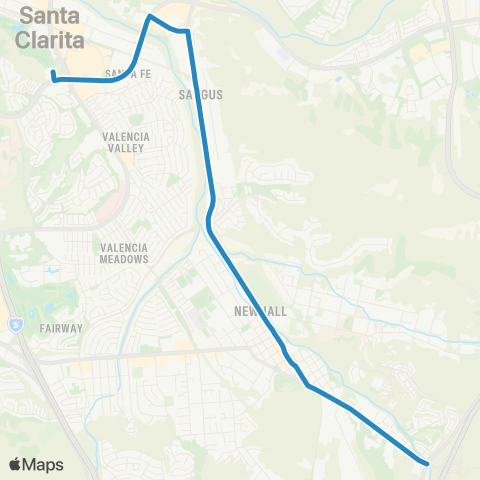 Santa Clarita Transit North Hollywood map