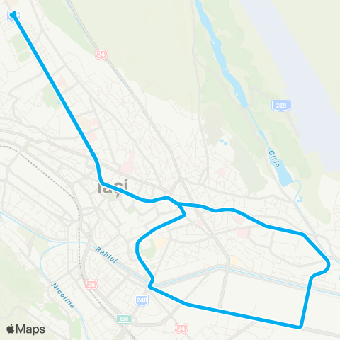 SCTP Copou - Targu Cucu - Tatarasi - Podu Ros - Copou map