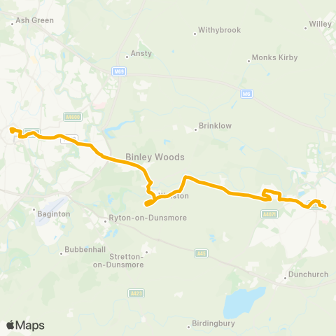 Stagecoach Midlands  map