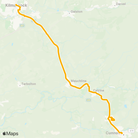 Stagecoach West Scotland Bus Sta (Stance 9) - Cumnock Bus Sta (Stance 2) map