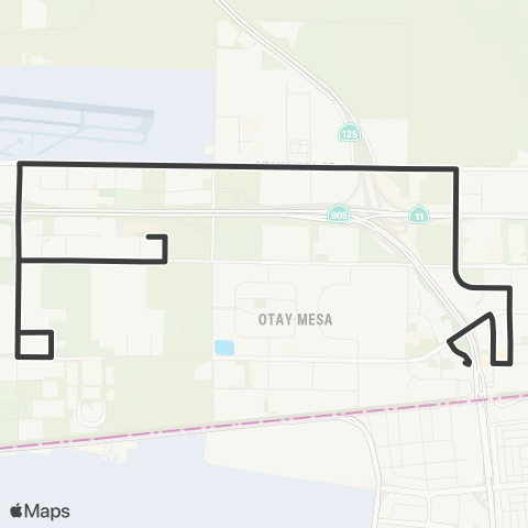 MTS Otay Mesa TC - Swc at Otay Mesa map