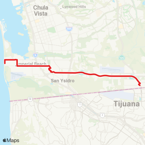 MTS Imperial Beach - Otay Mesa TC map