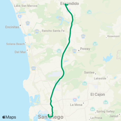 MTS Escondido TC - Downtown map