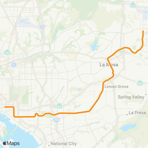 MTS Orange (El Cajon - Courthouse) map