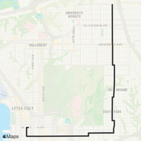 MTS Downtown SD - 30th & Adams map