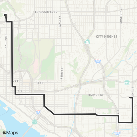 MTS UCSD Hospital - Euclid TC map