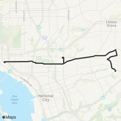 MTS 12th & Imperial Trolley - Lomita Village map