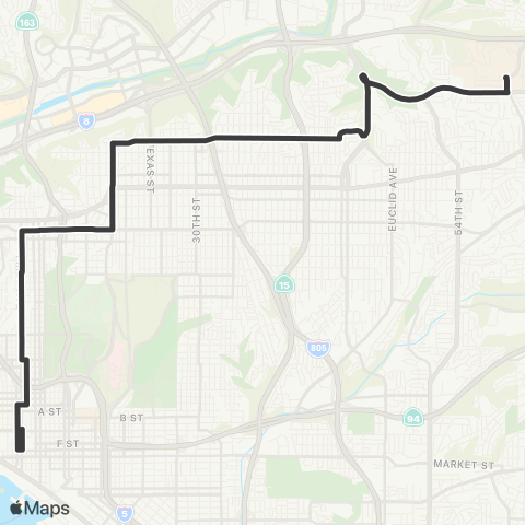 MTS SDSU - Downtown SD map