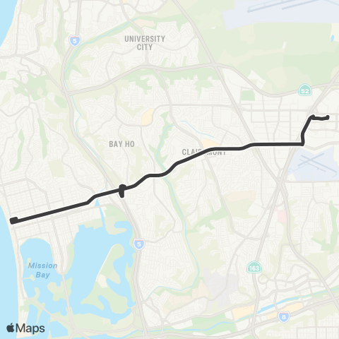 MTS Pacific Beach - Kearny Mesa TC map