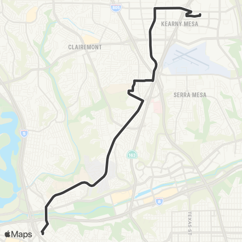 MTS Old Town - Kearny Mesa map