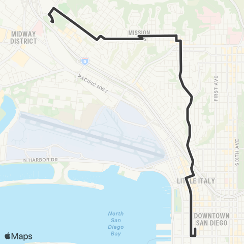 MTS Downtown SD - Old Town map