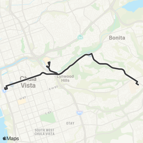 MTS E St TC - Plaza Bonita map