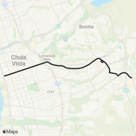 MTS H St TC - Otay Ranch Town Center map