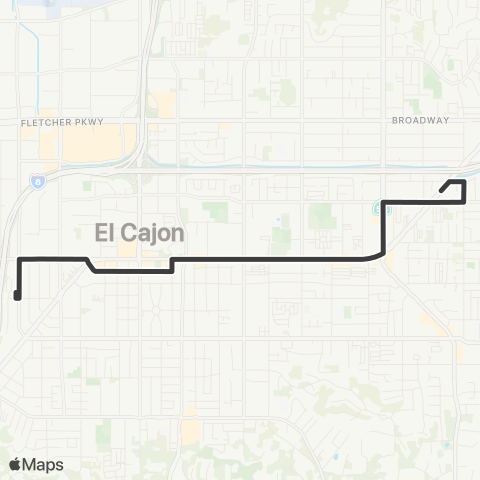 MTS El Cajon TC - East Main St map