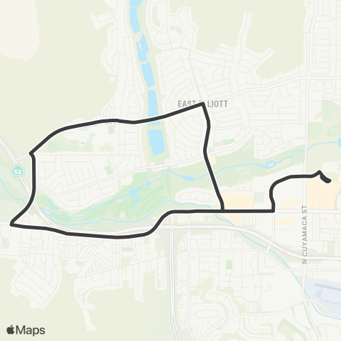 MTS West Santee Loop map