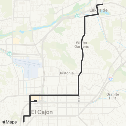 MTS El Cajon - Lakeside map