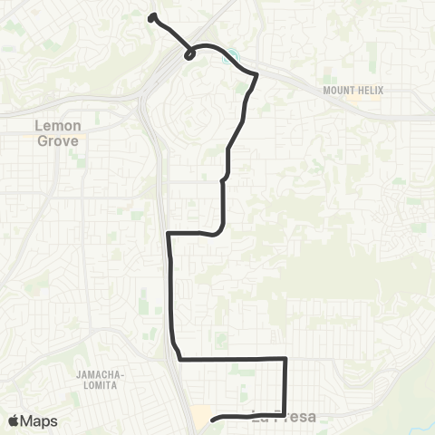 MTS Spring Valley - La Mesa map