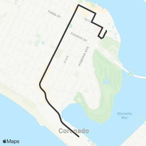 MTS Coronado Shuttle map