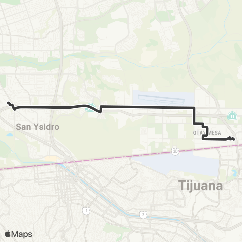 MTS Iris TC - Otay Mesa Transit Center map